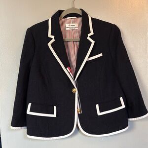 Thom Browne Black Blazer with White Trim